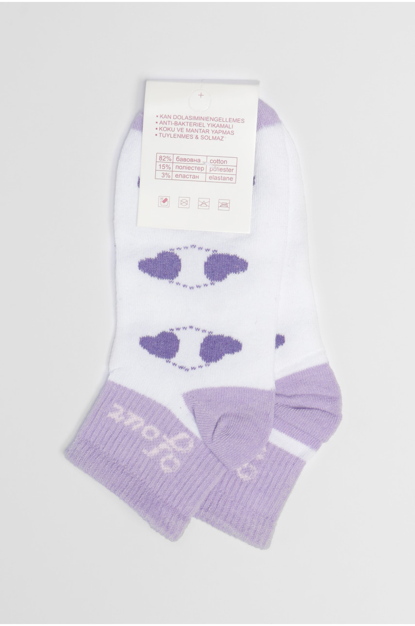 Носки подростковые сиреневого цвета с рисунком 191571