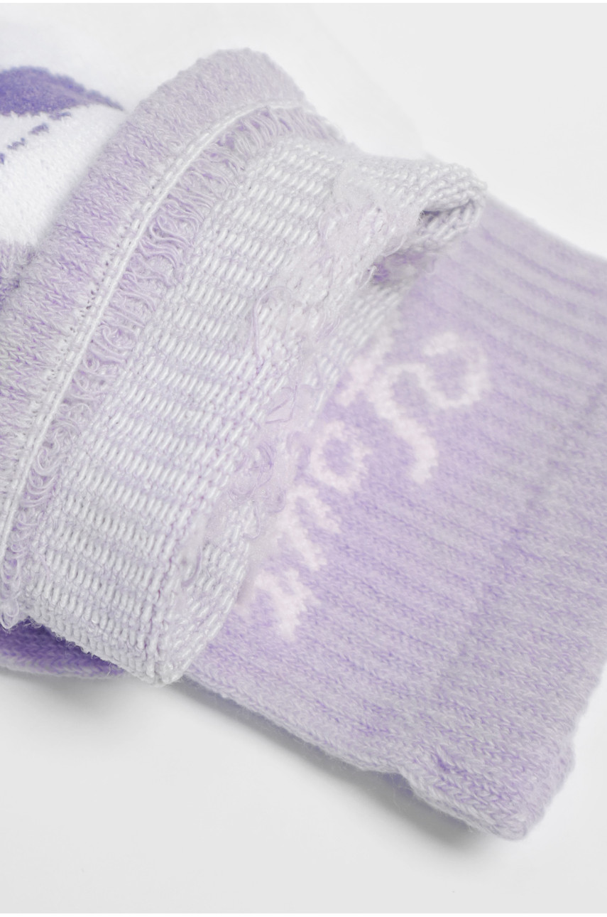 Шкарпетки підліткові бузкового кольору з малюнком 191571