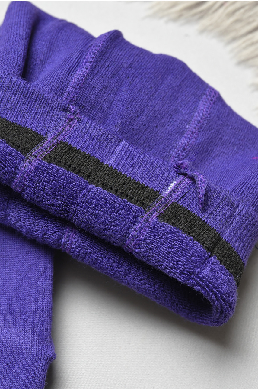 Колготы детские махровые для девочки однотонные фиолетового цвета К010 191580