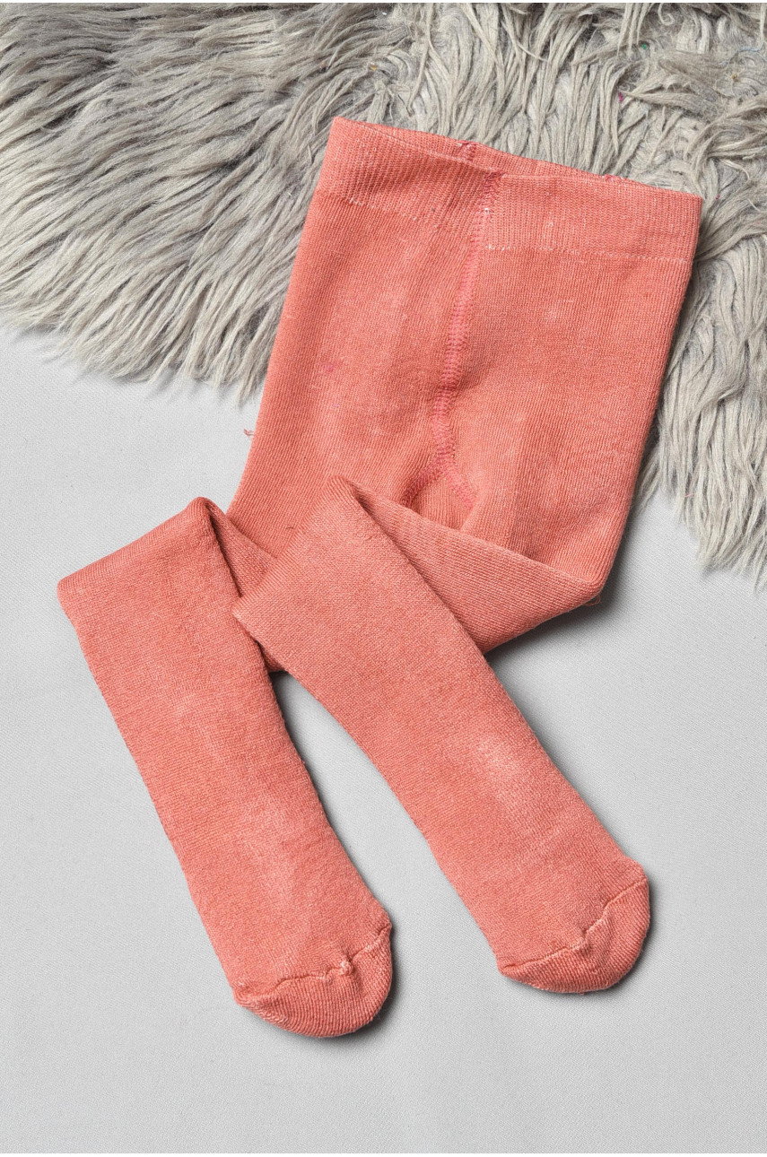 Колготи дитячі махрові для дівчинки однотонні теракотового кольору К010 191589 Колготи дитячі махрові для дівчинки однотонні теракотового кольору К010 191589