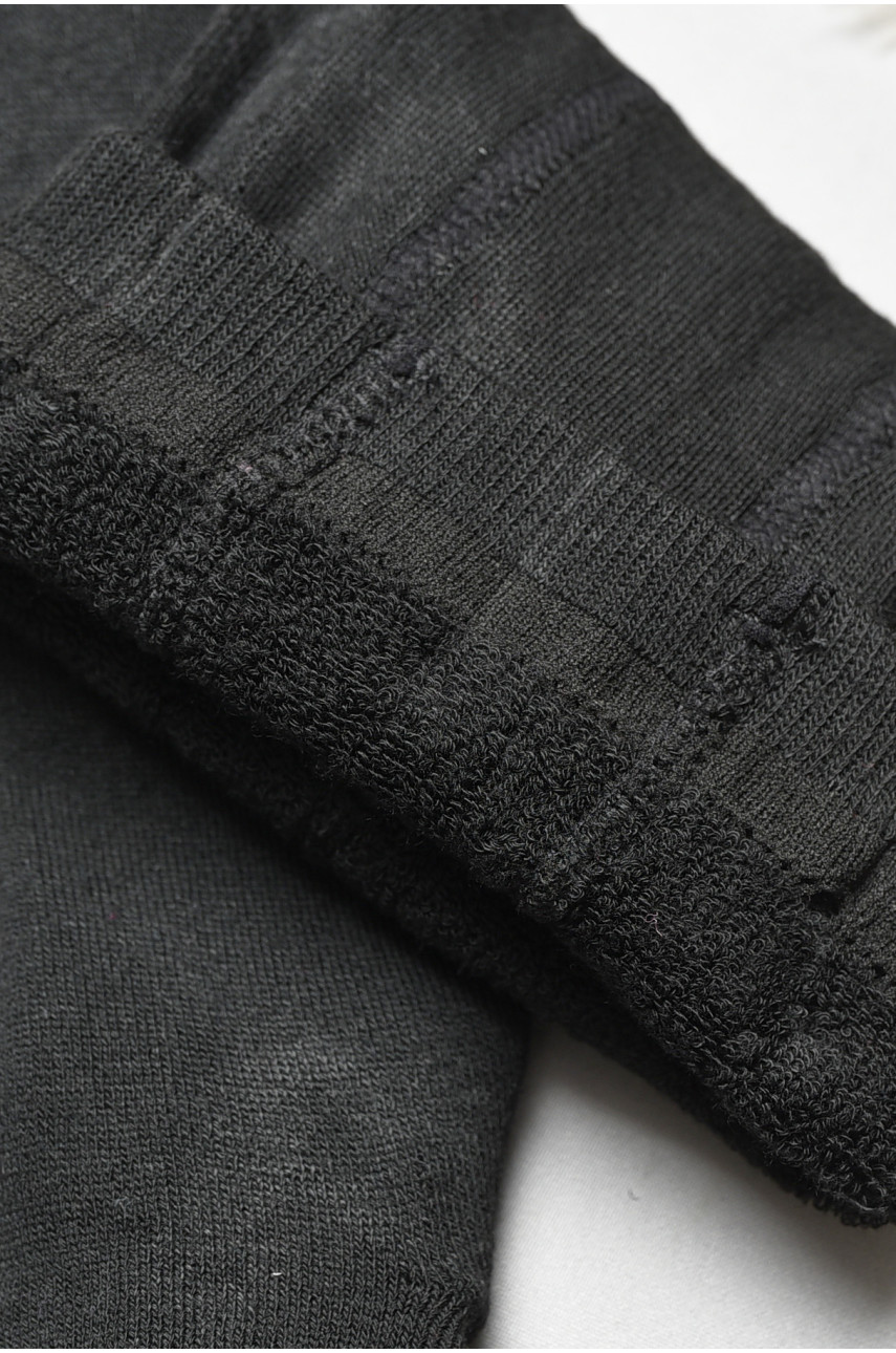 Колготи дитячі махрові для дівчинки однотонні чорного кольору К010 191593