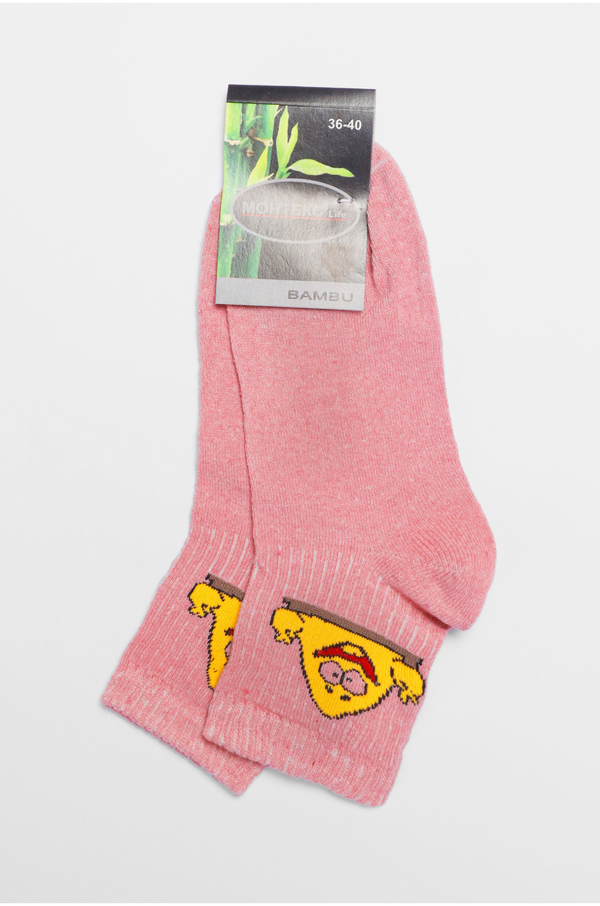 Шкарпетки підліткові рожевого кольору з малюнком 191598 Шкарпетки підліткові рожевого кольору з малюнком 191598