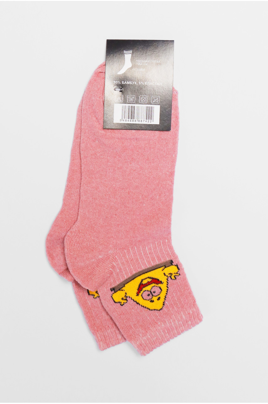 Шкарпетки підліткові рожевого кольору з малюнком 191598 Шкарпетки підліткові рожевого кольору з малюнком 191598