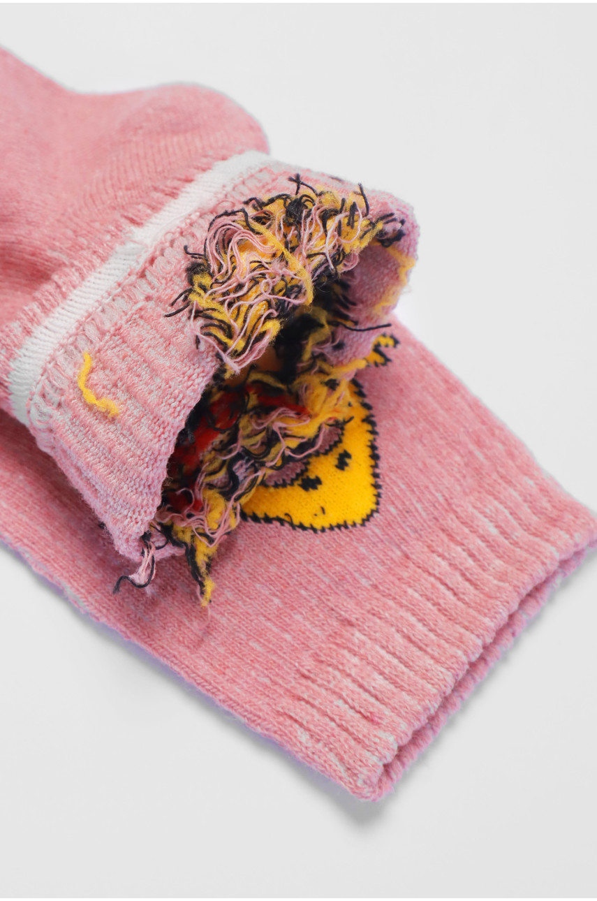 Шкарпетки підліткові рожевого кольору з малюнком 191598 Шкарпетки підліткові рожевого кольору з малюнком 191598