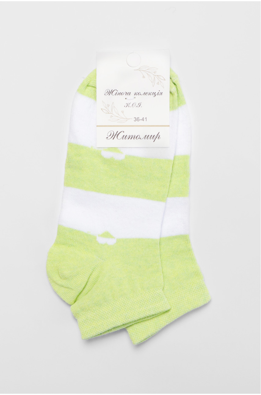 Шкарпетки підліткові салатового кольору в смужку 191600