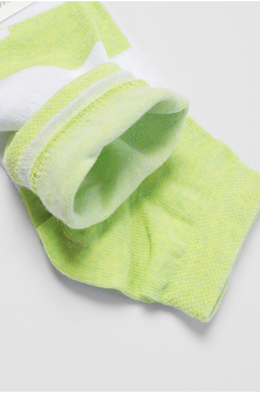Шкарпетки підліткові салатового кольору в смужку 191600