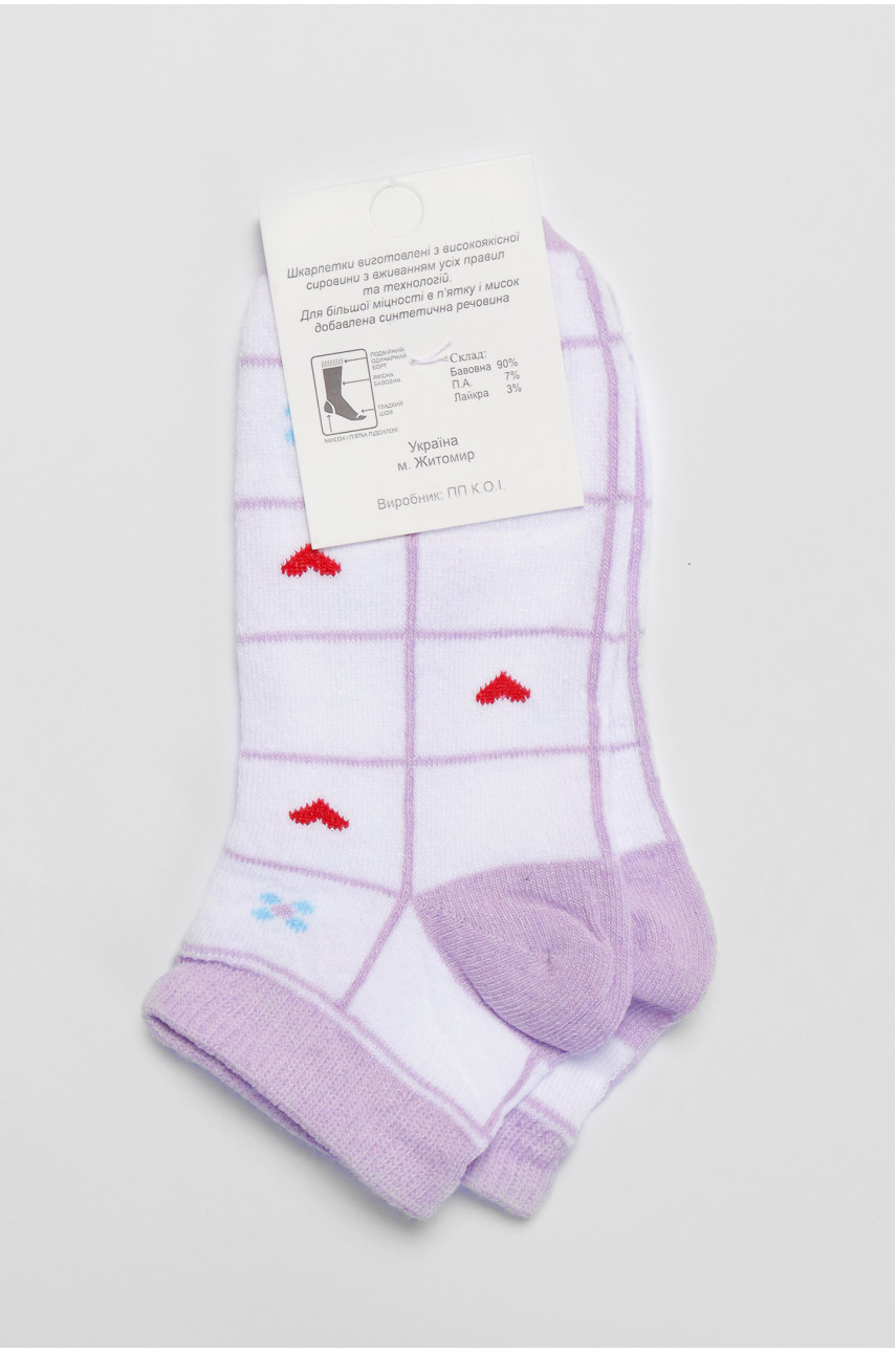 Шкарпетки підліткові білого кольору з малюнком 191608