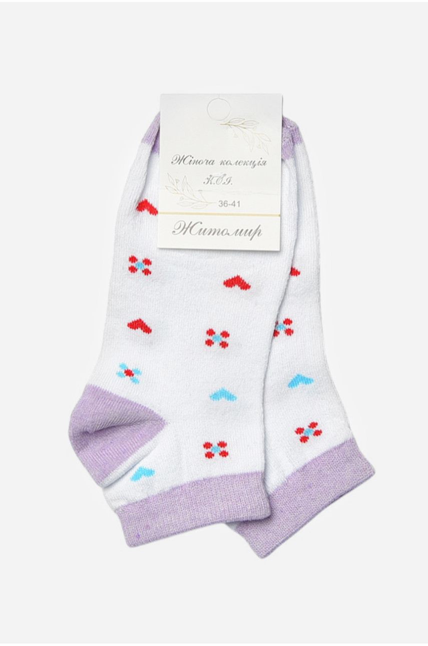 Шкарпетки підліткові білого кольору з малюнком 191609
