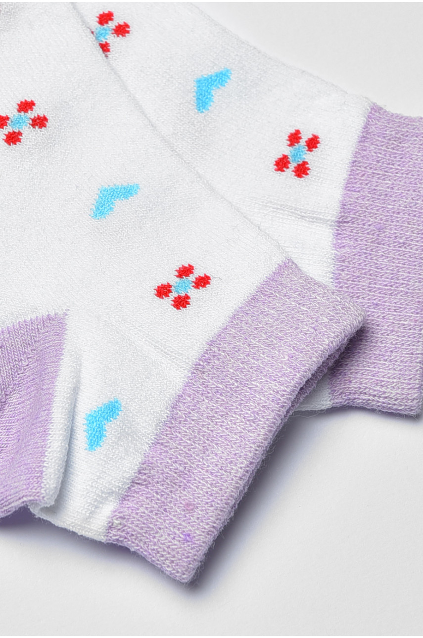 Шкарпетки підліткові білого кольору з малюнком 191609