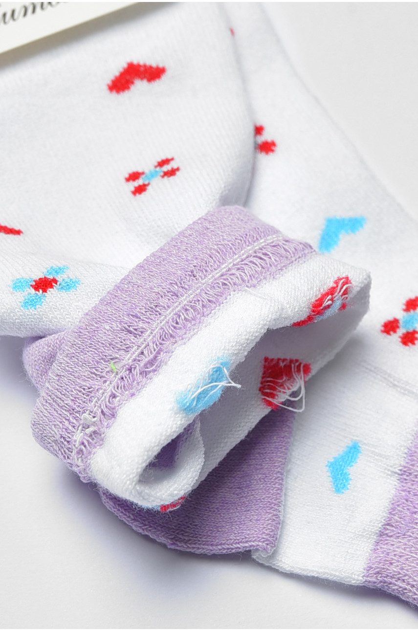 Шкарпетки підліткові білого кольору з малюнком 191609