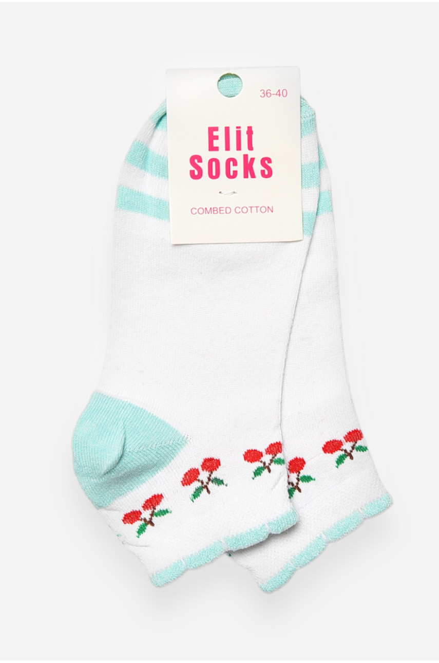 Шкарпетки підліткові білого кольору з малюнком 191612 Шкарпетки підліткові білого кольору з малюнком 191612
