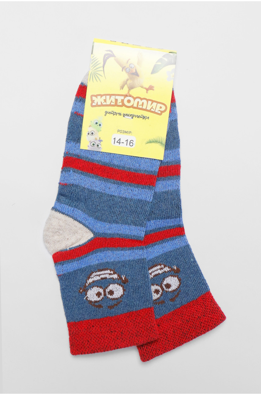 Шкарпетки підліткові синього кольору в смужку 191616 Шкарпетки підліткові синього кольору в смужку 191616