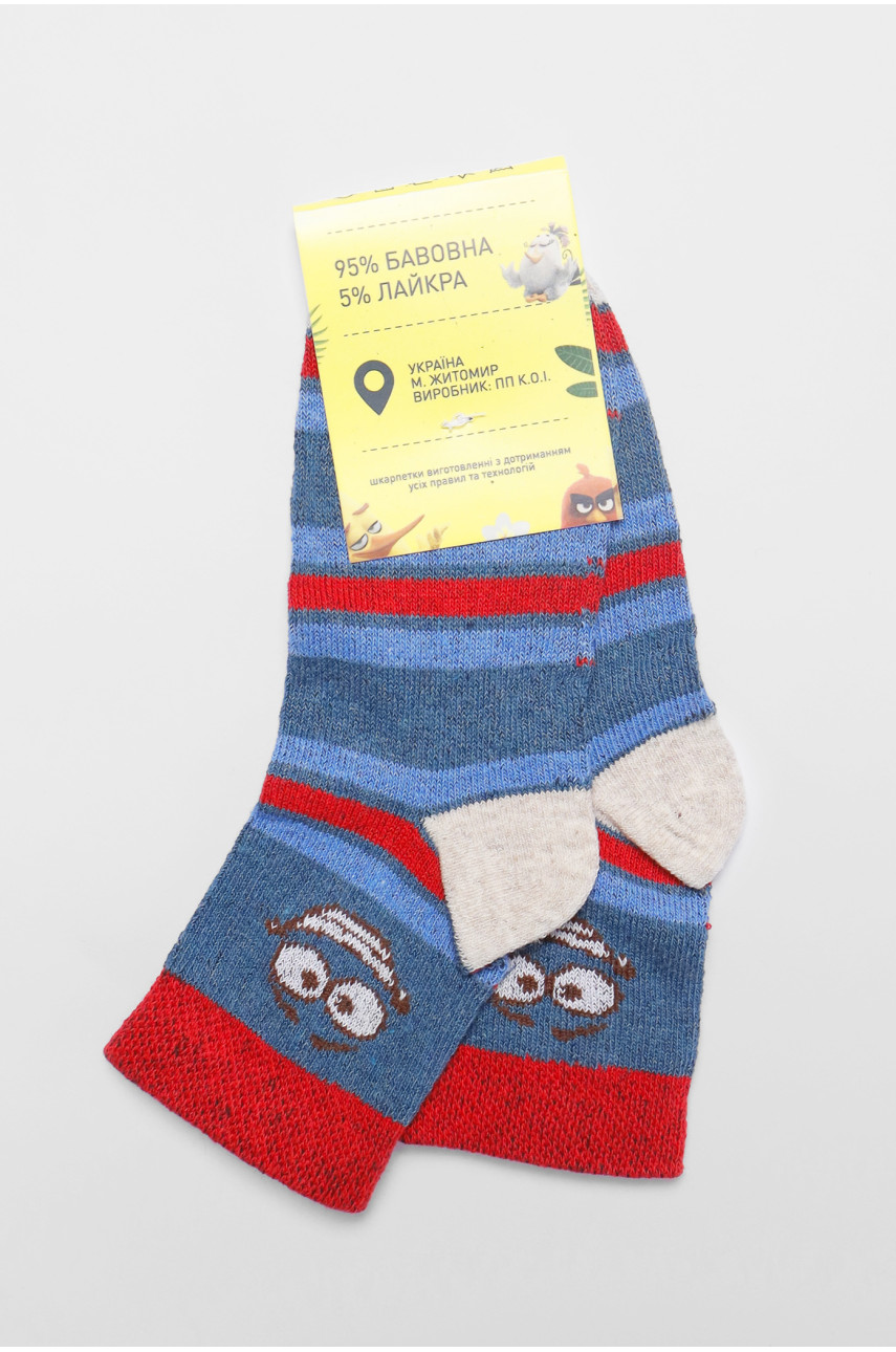 Шкарпетки підліткові синього кольору в смужку 191616 Шкарпетки підліткові синього кольору в смужку 191616