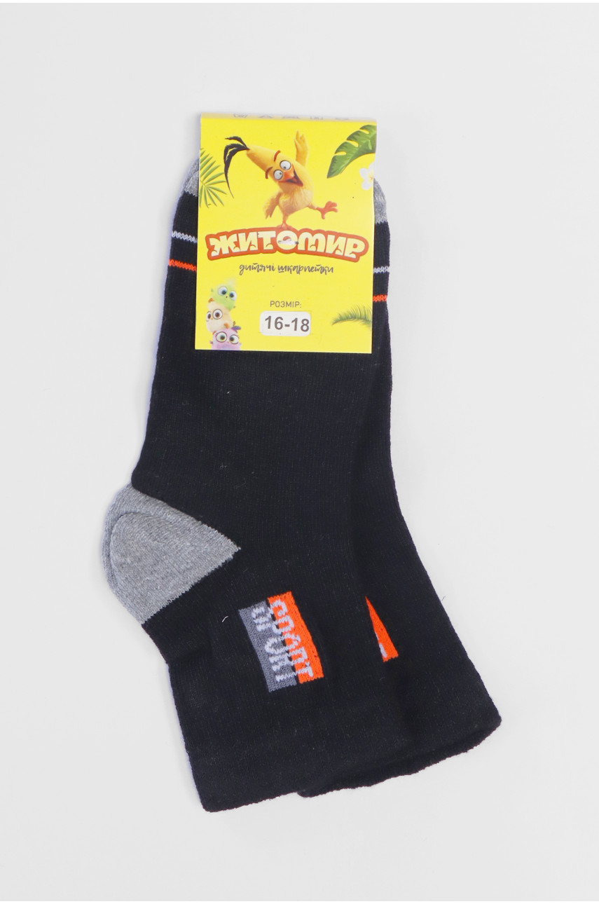 Шкарпетки підліткові чорного кольору в смужку 191621 Шкарпетки підліткові чорного кольору в смужку 191621