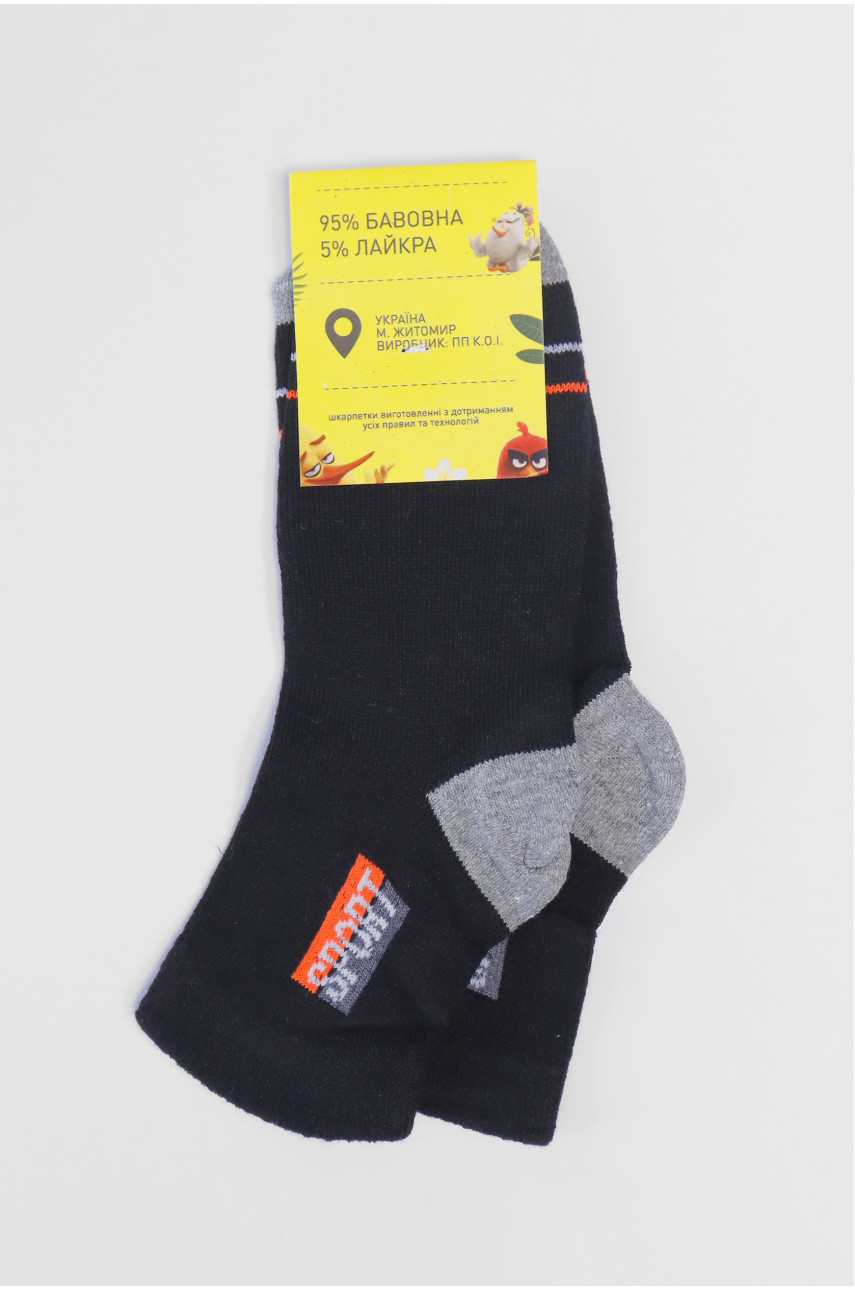 Шкарпетки підліткові чорного кольору в смужку 191621 Шкарпетки підліткові чорного кольору в смужку 191621