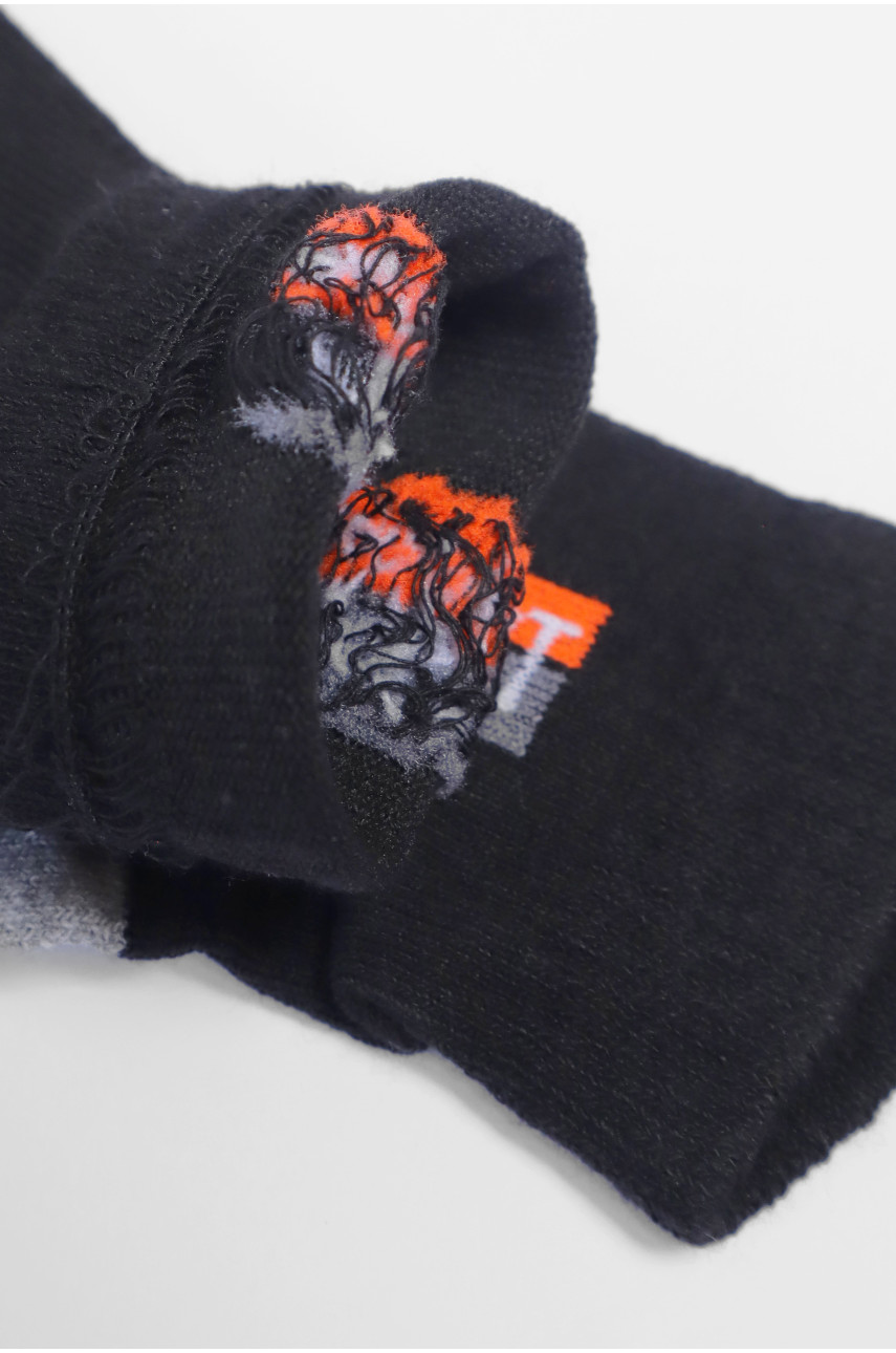 Шкарпетки підліткові чорного кольору в смужку 191621 Шкарпетки підліткові чорного кольору в смужку 191621