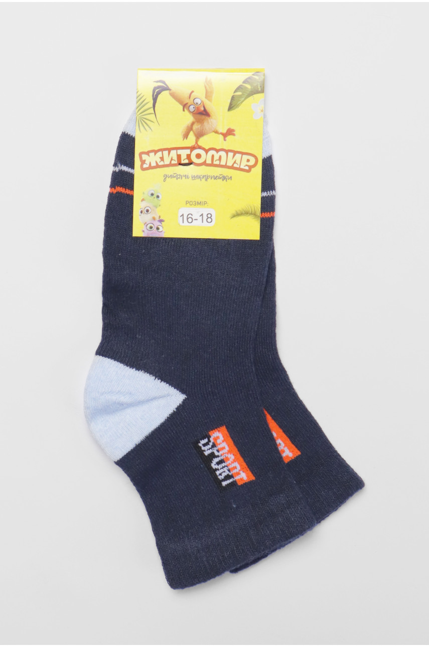 Шкарпетки підліткові темно-синього кольору в смужку 191622 Шкарпетки підліткові темно-синього кольору в смужку 191622