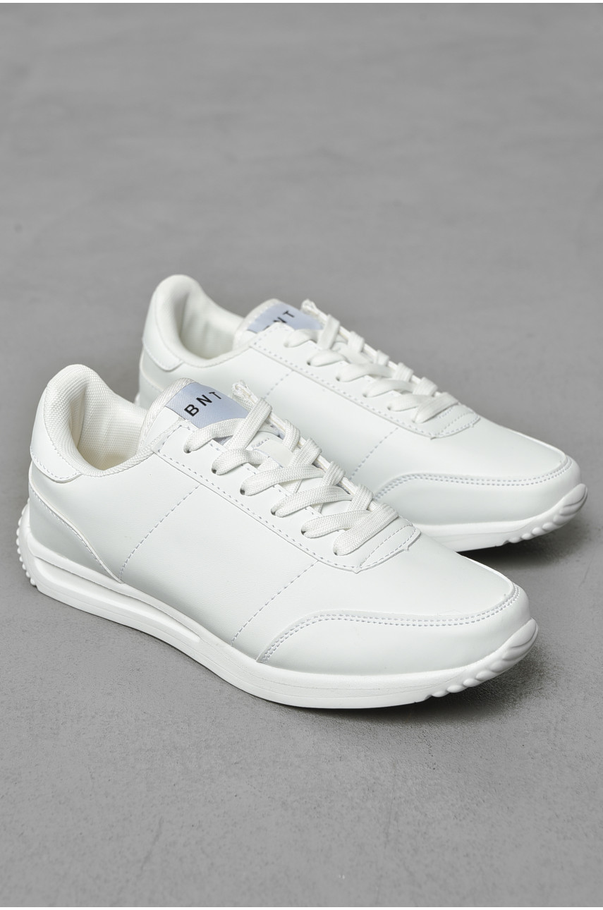 Кроссовки мужские белого цвета на шнуровке 9038 а-6 191627