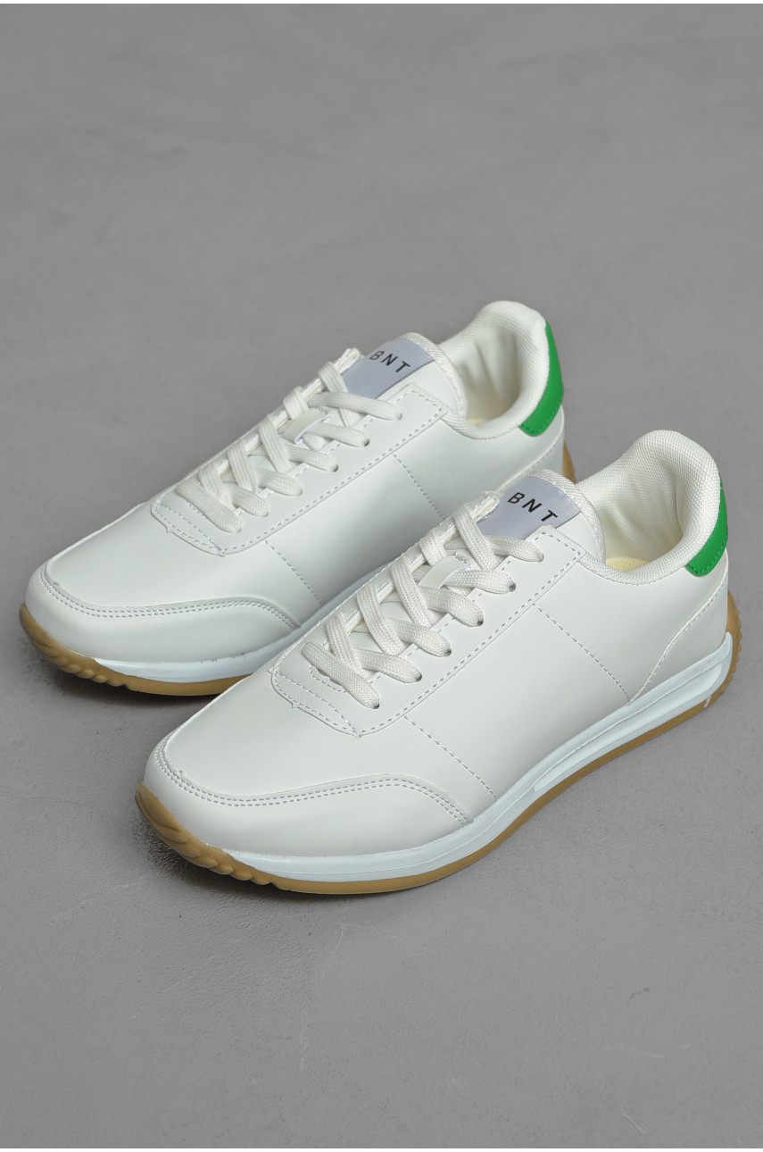 Кроссовки мужские белого цвета на шнуровке 9038 а-5 191628