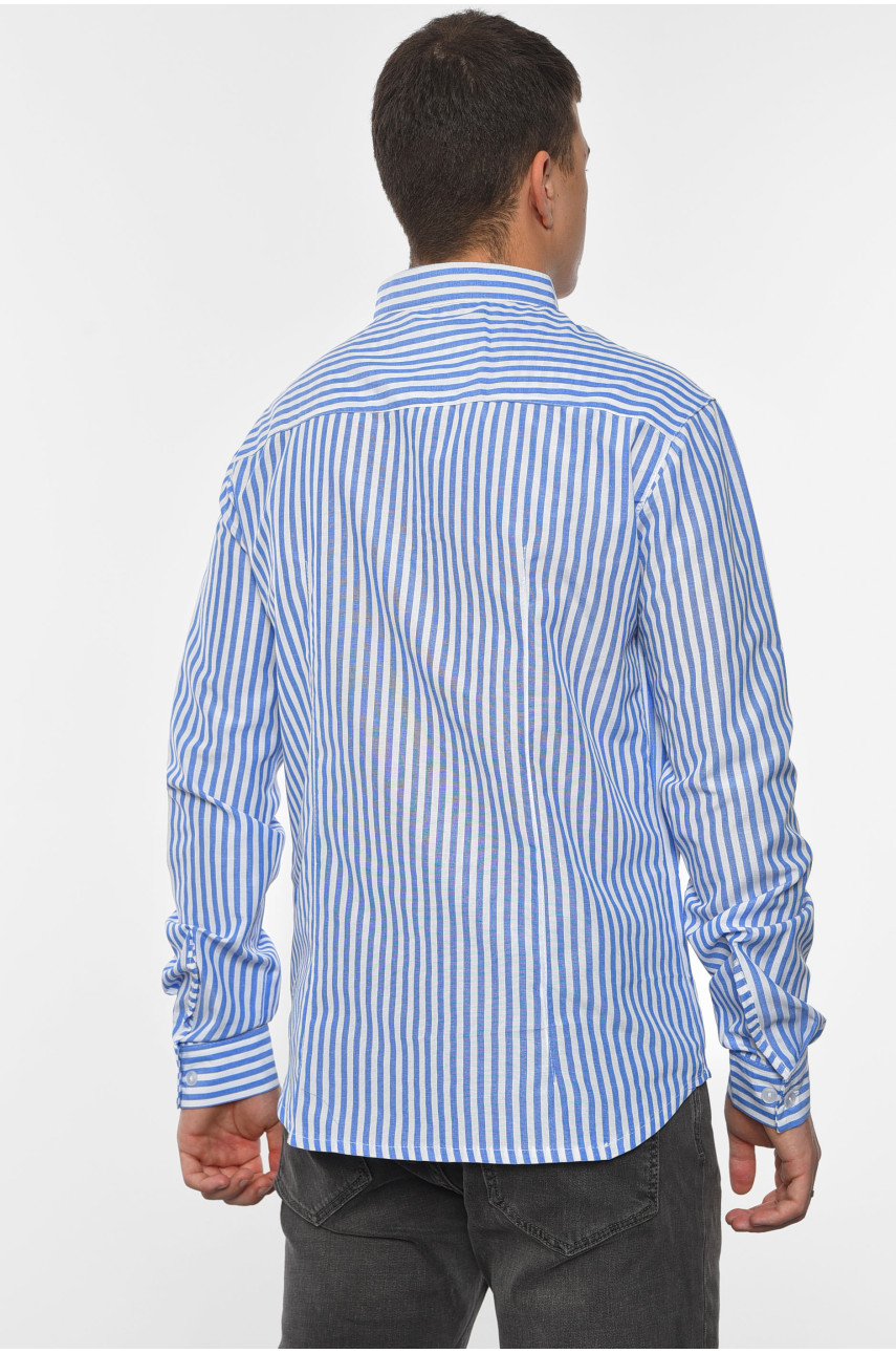 Рубашка мужская бело-голубого цвета 191644