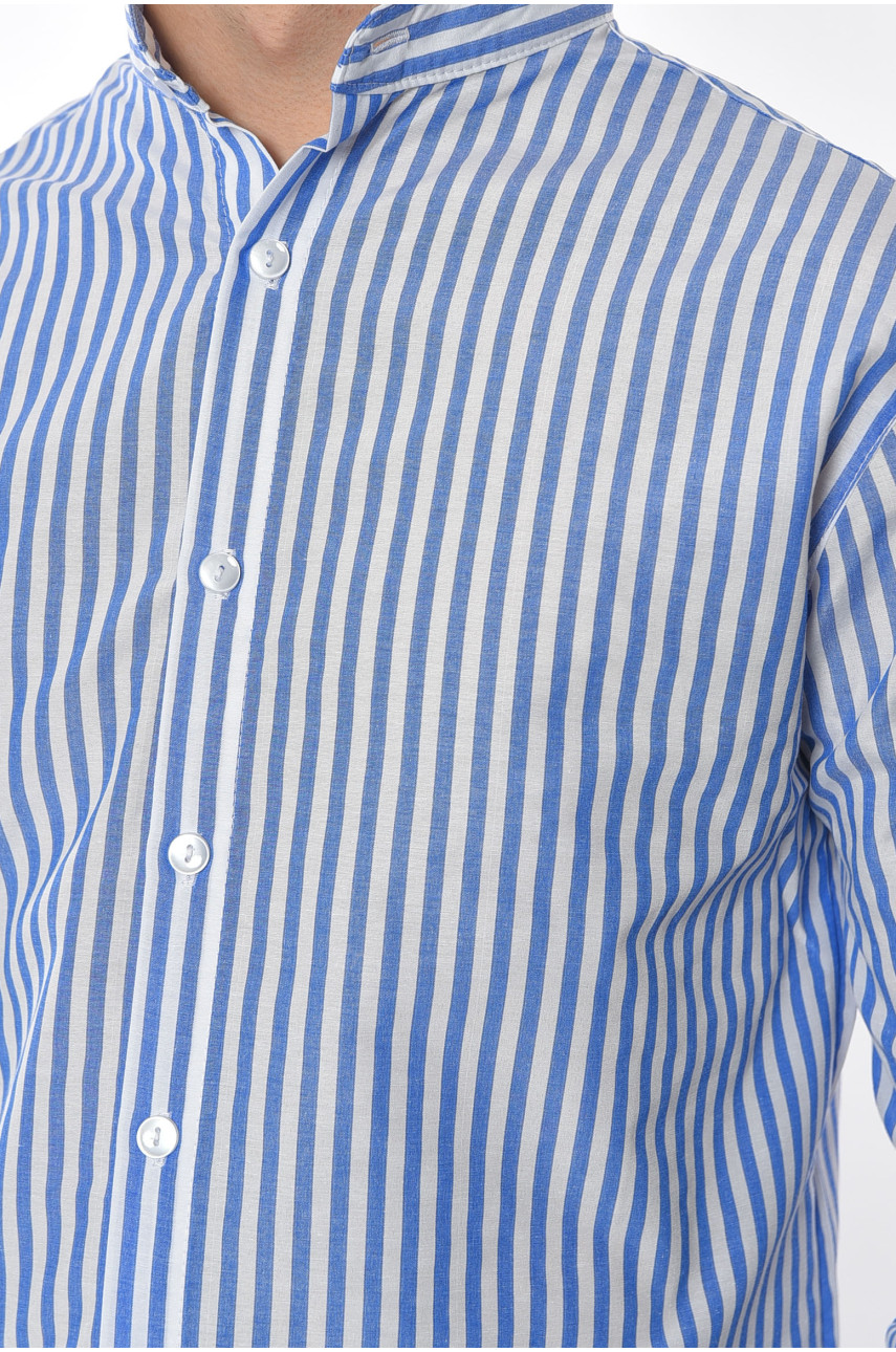 Рубашка мужская бело-голубого цвета 191644