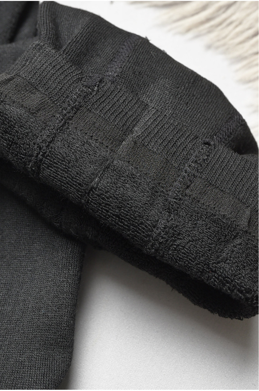 Колготи дитячі махрові для хлопчика однотонні чорного кольору т010 191651