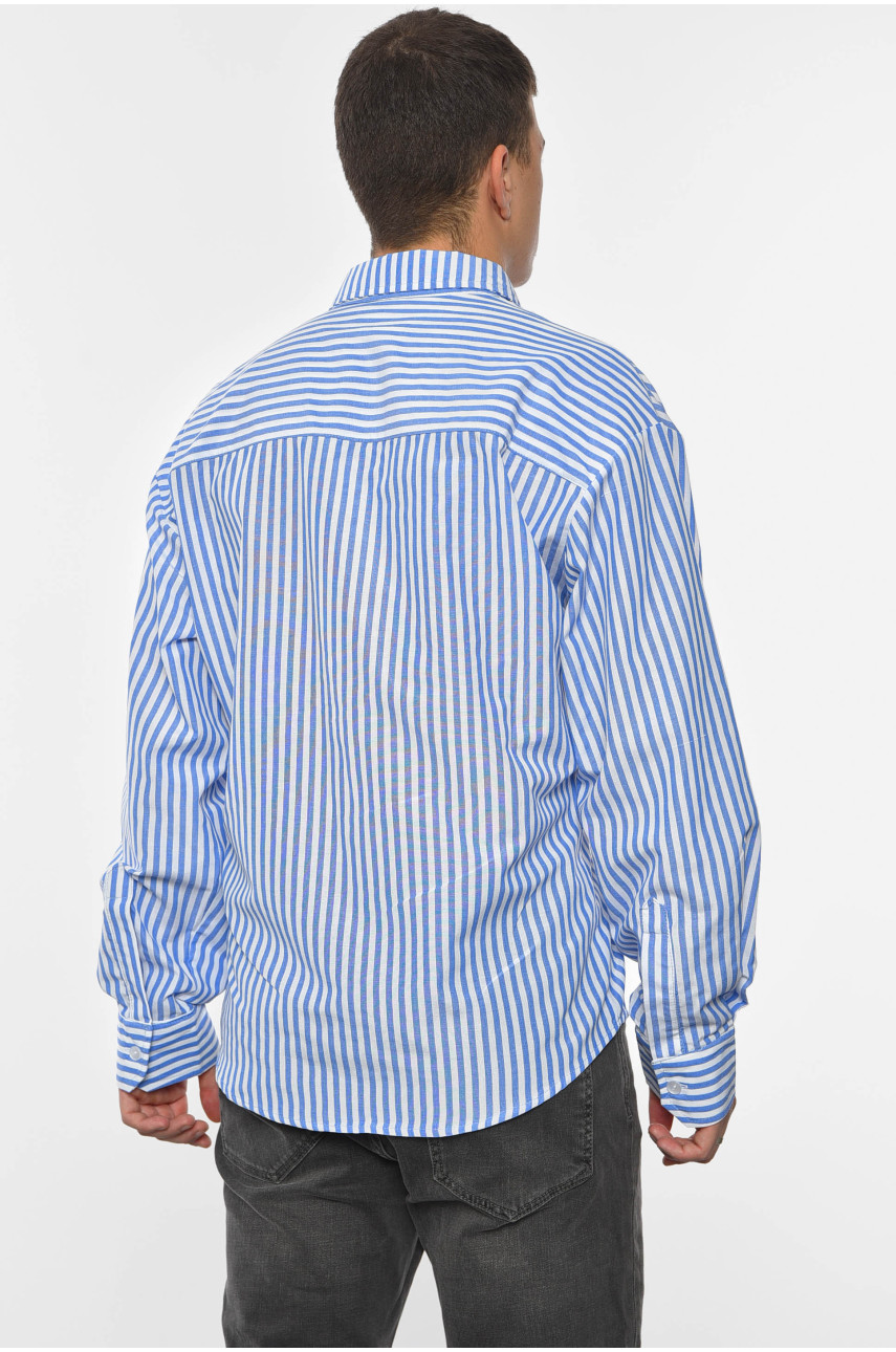 Рубашка мужская бело-голубого цвета 191652