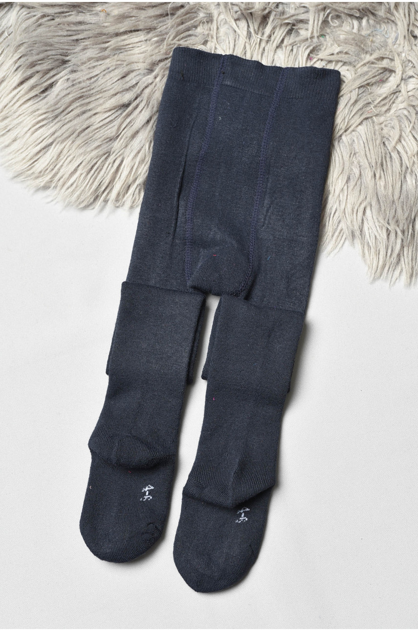 Колготи дитячі махрові для хлопчика однотонні темно-синього кольору т010 191653