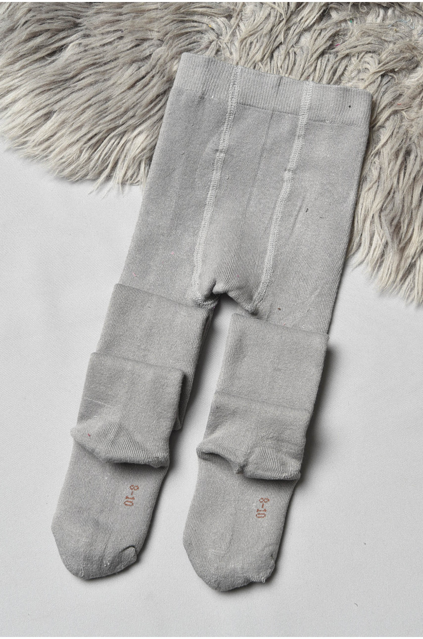 Колготи дитячі махрові для хлопчика однотонні сірого кольору т010 191662