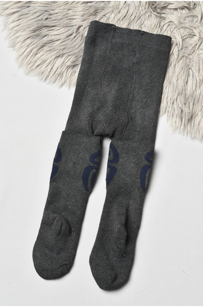Колготи дитячі махрові для хлопчика темно-сірого кольору з малюнком т001 191665
