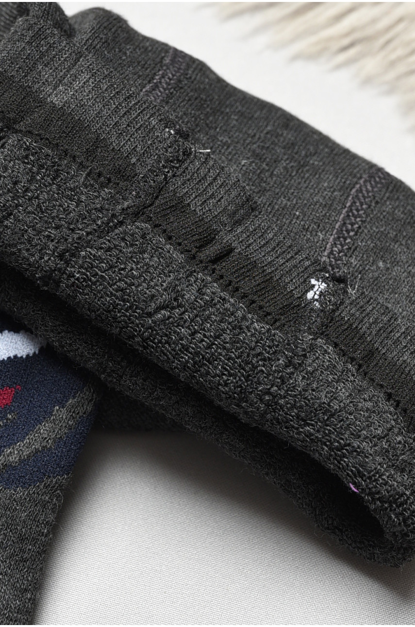 Колготи дитячі махрові для хлопчика темно-сірого кольору з малюнком т001 191665