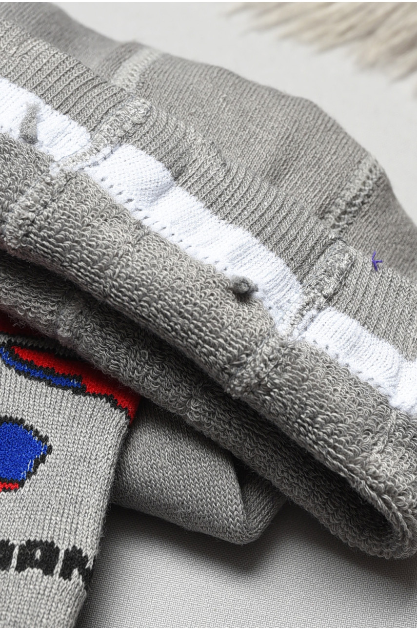 Колготи дитячі махрові для хлопчика сірого кольору з малюнком т001 191677