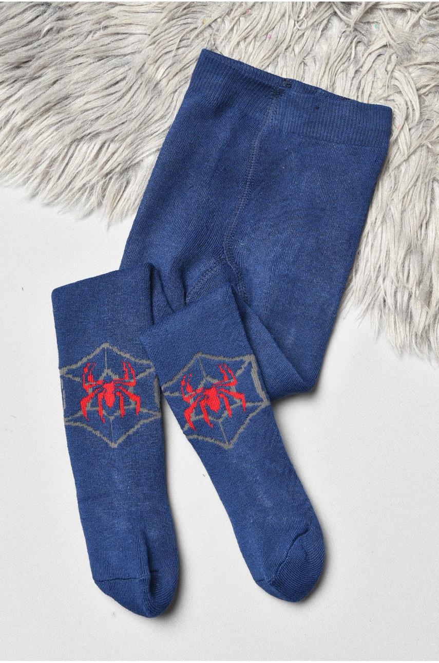 Колготи дитячі махрові для хлопчика синього кольору з малюнком т001 191678