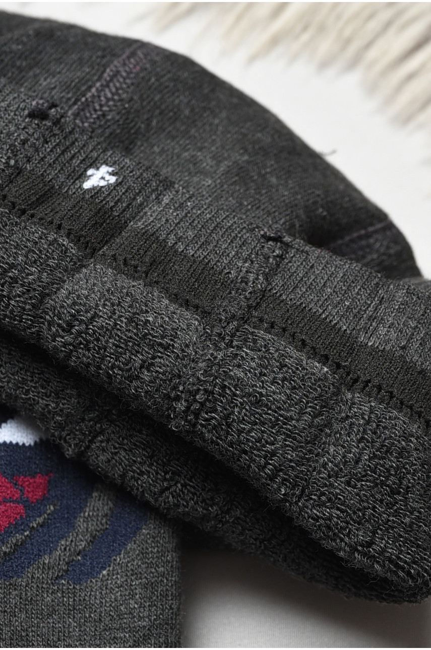 Колготи дитячі махрові для хлопчика темно-сірого кольору з малюнком т001 191679