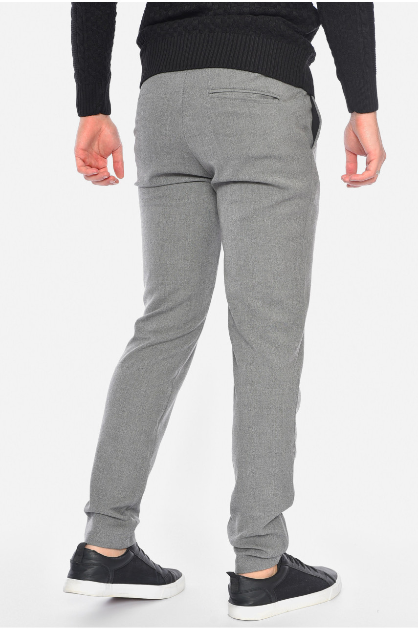 Брюки мужские однотонные серого цвета 191692
