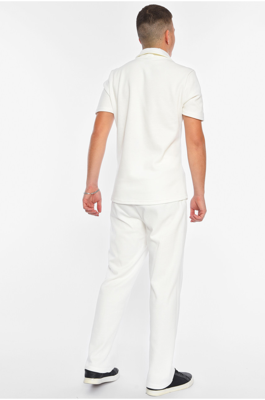 Костюм чоловічий однотонний білого кольору 191710