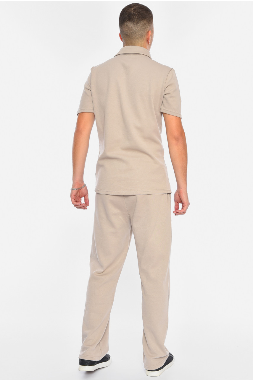 Костюм чоловічий однотонний бежевого кольору 191712