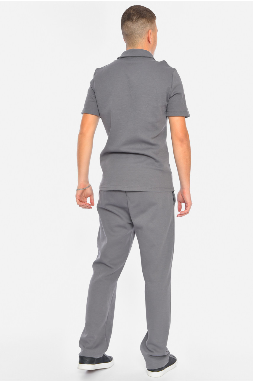 Костюм мужской однотонный серого цвета 191713