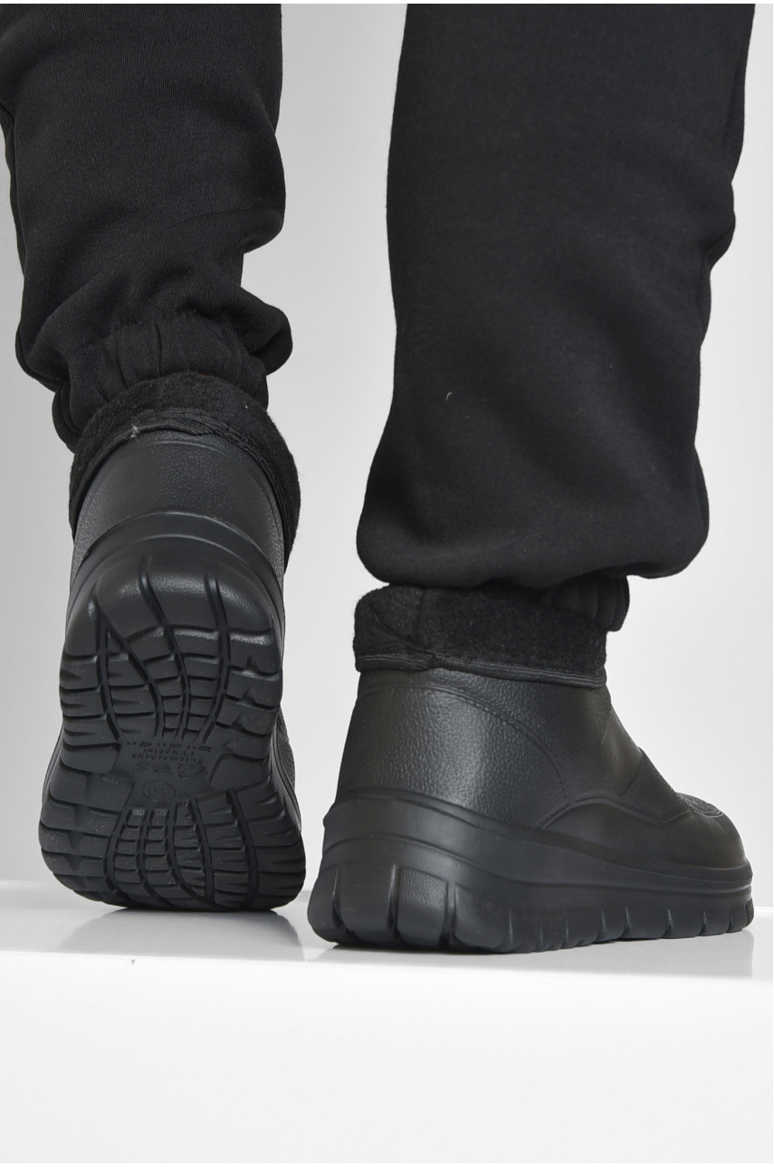 Калоші чоловічі на хутрі чорного кольору ГП-04мех 191715