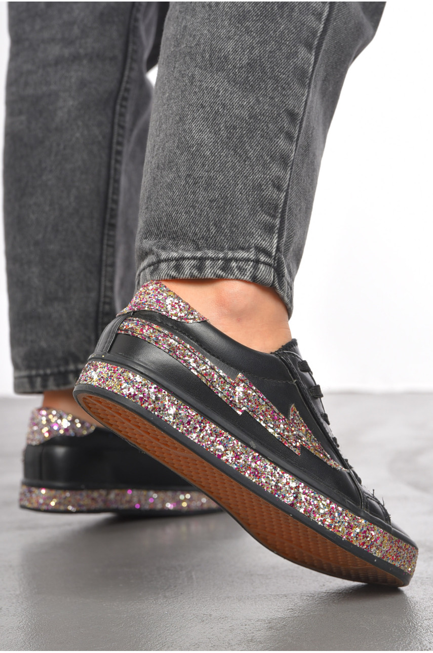 Кросівки жіночі чорного кольору на шнурівці 1800651 191720 Кросівки жіночі чорного кольору на шнурівці 1800651 191720