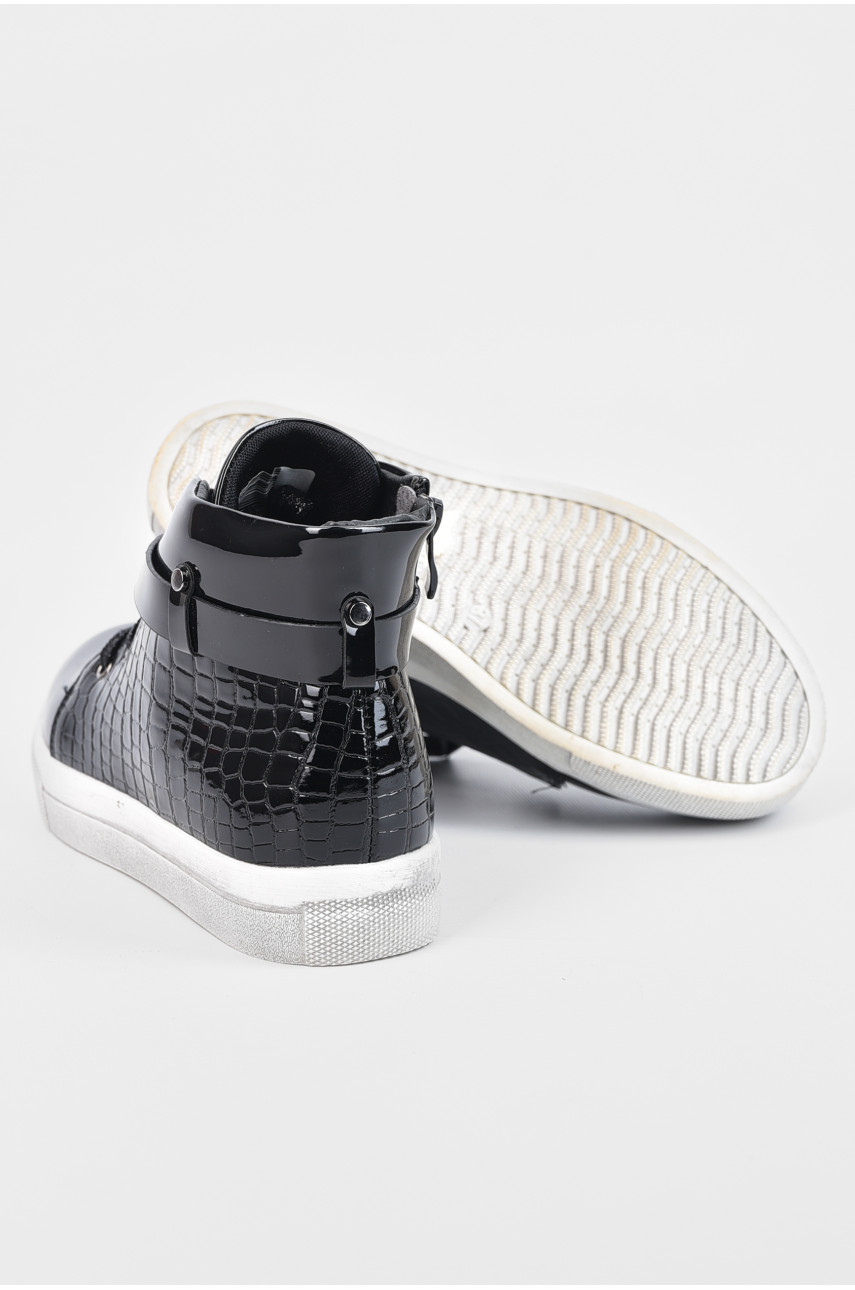 Ботинки детские демисезон черного цвета на шнуровке 084-3а 191726 Ботинки детские демисезон черного цвета на шнуровке 084-3а 191726