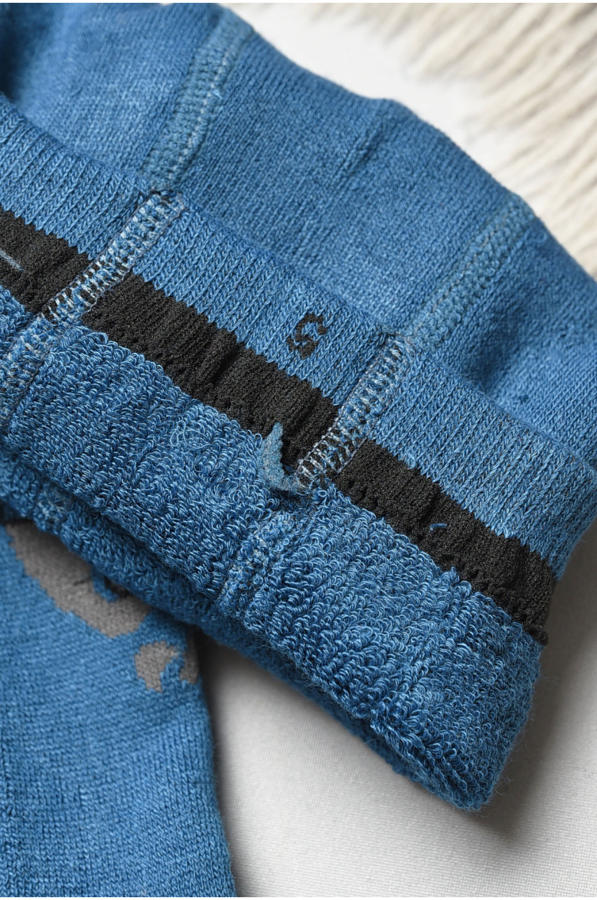 Колготы детские махровые для мальчика темно-синего цвета с рисунком т003 191739 Колготы детские махровые для мальчика темно-синего цвета с рисунком т003 191739