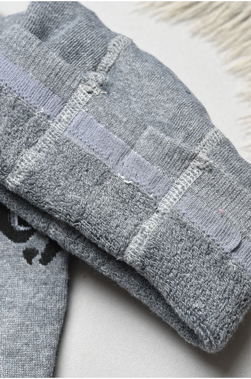 Колготы детские махровые для мальчика серого цвета с рисунком т003 191742 Колготы детские махровые для мальчика серого цвета с рисунком т003 191742