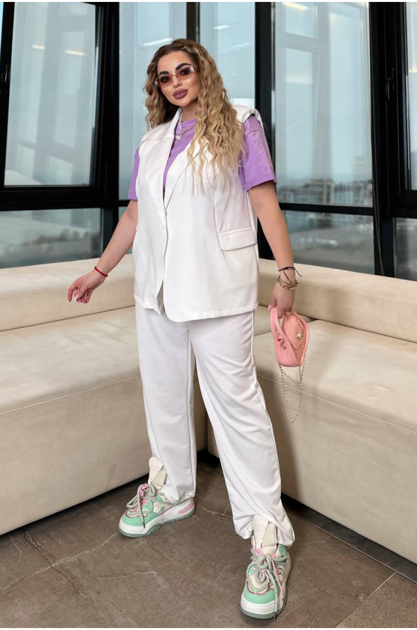 Спортивні штани жіночі білого кольору 191755