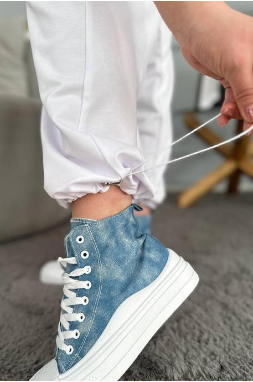 Спортивні штани жіночі білого кольору 191755