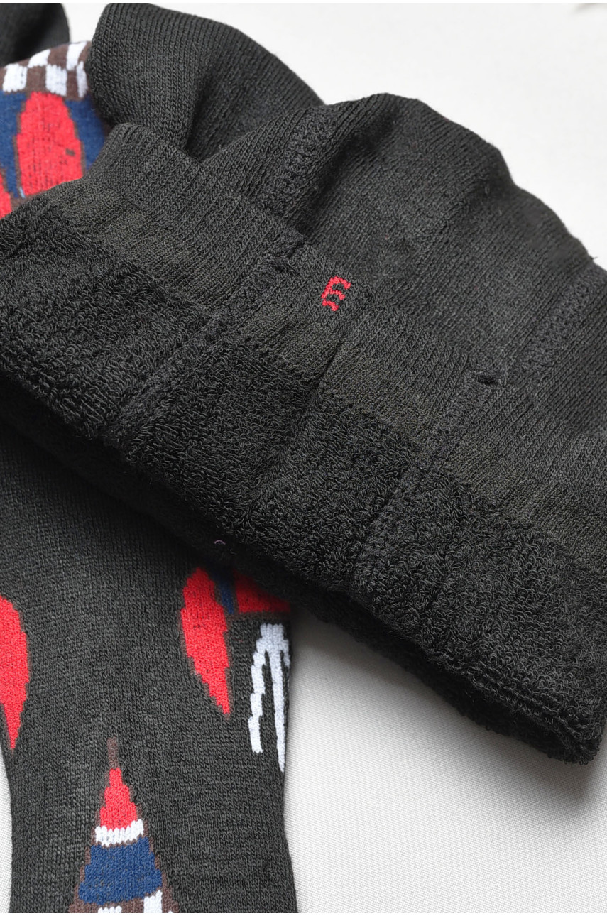 Колготы детские махровые для мальчика черного цвета с рисунком т011 191757 Колготы детские махровые для мальчика черного цвета с рисунком т011 191757