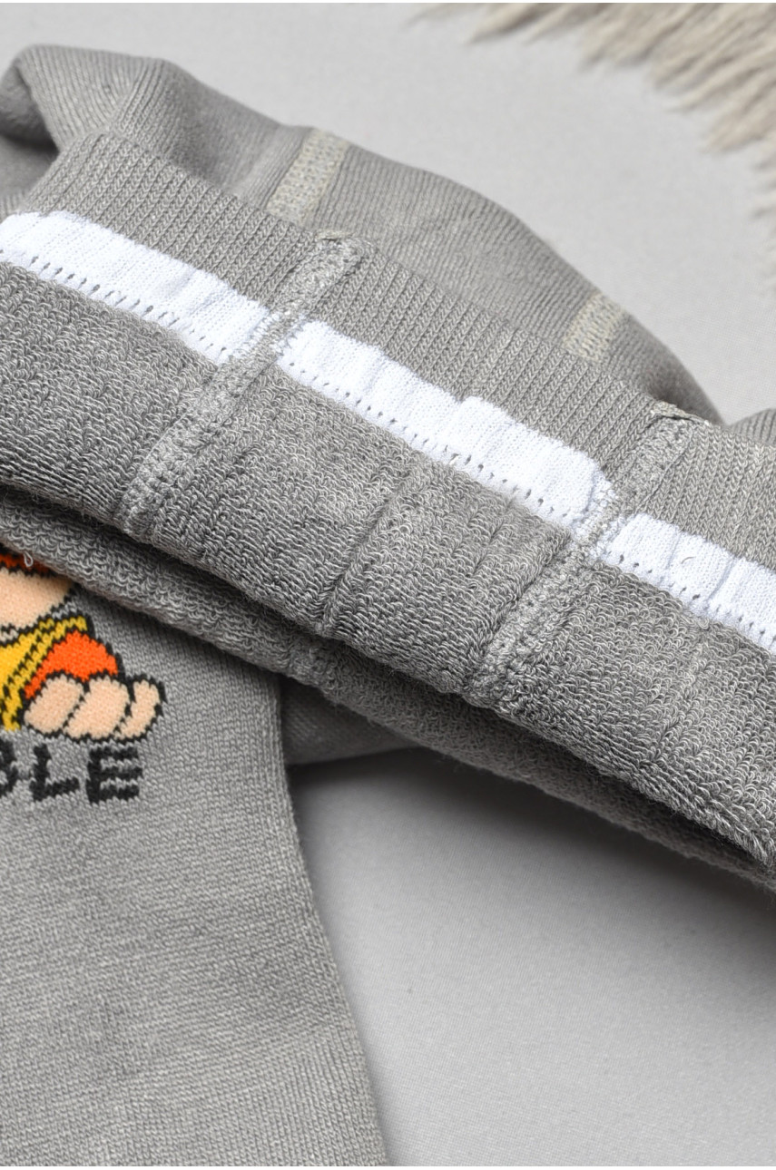 Колготы детские махровые для мальчика серого цвета с рисунком т005 191767 Колготы детские махровые для мальчика серого цвета с рисунком т005 191767