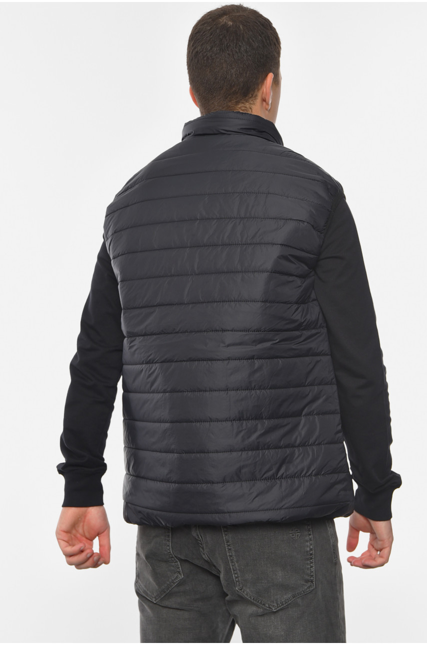 Жилетка мужская демисезонная черного цвета 191781 Жилетка мужская демисезонная черного цвета 191781