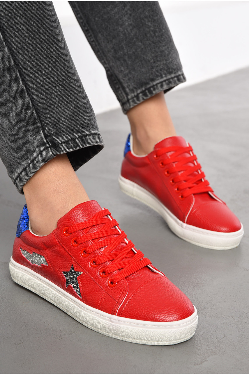 Кросівки жіночі червоного кольору на шнурівці 1800656 191789 Кросівки жіночі червоного кольору на шнурівці 1800656 191789