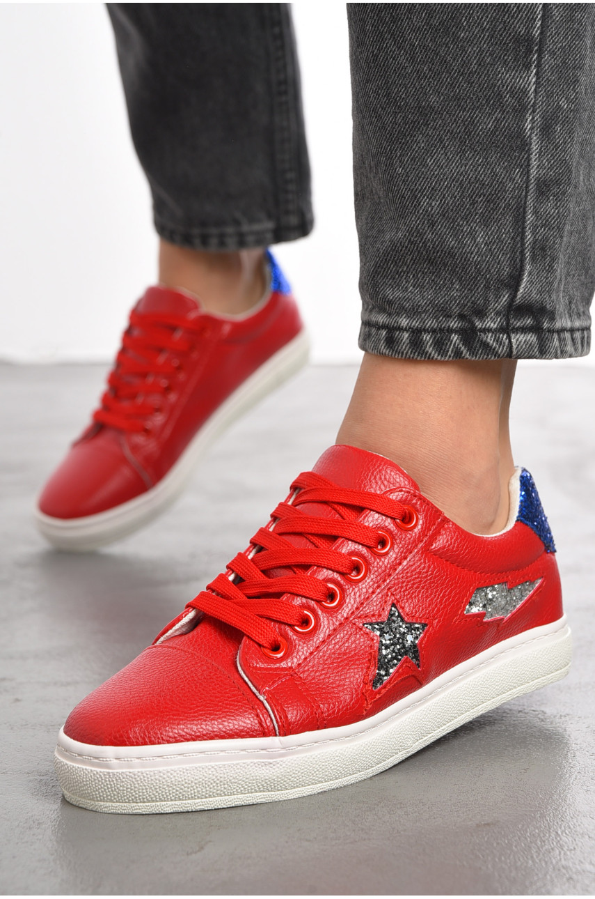 Кросівки жіночі червоного кольору на шнурівці 1800656 191789 Кросівки жіночі червоного кольору на шнурівці 1800656 191789